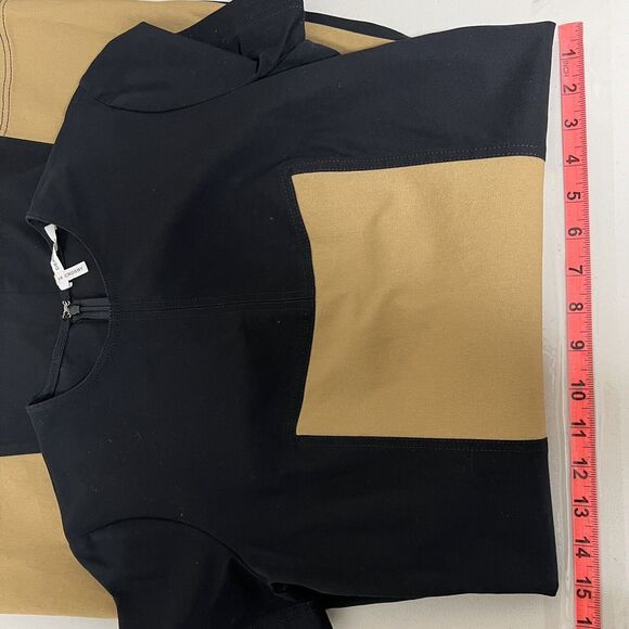 Derek Lam 10 Crosby Dress Womens Size 8 Black Cream Colorblock Cotton Poplin - Picture 11 of 13